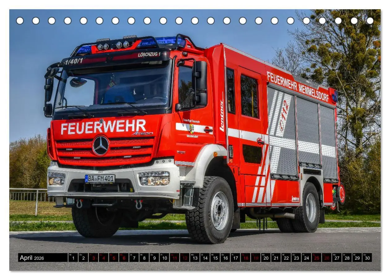 Bild: 9783457625750 | Feuerwehrfahrzeuge (Tischkalender 2026 DIN A5 quer), CALVENDO...