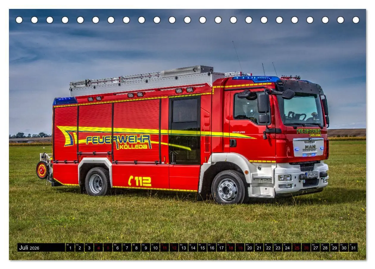 Bild: 9783457625750 | Feuerwehrfahrzeuge (Tischkalender 2026 DIN A5 quer), CALVENDO...