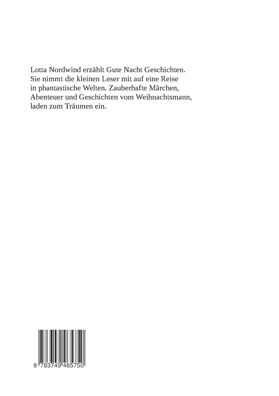 Rückseite: 9783749465750 | Hexe, Zwerg und Weihnachtsmann | Lotta Nordwind | Taschenbuch | 136 S.