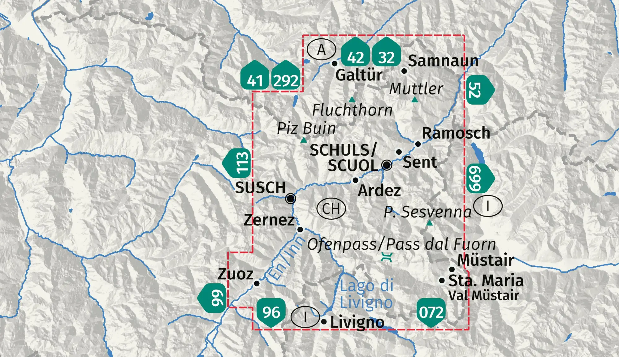 Bild: 9783991545750 | KOMPASS Wanderkarte 98 Unterengadin, Nationalpark / Bassa Engadina,...