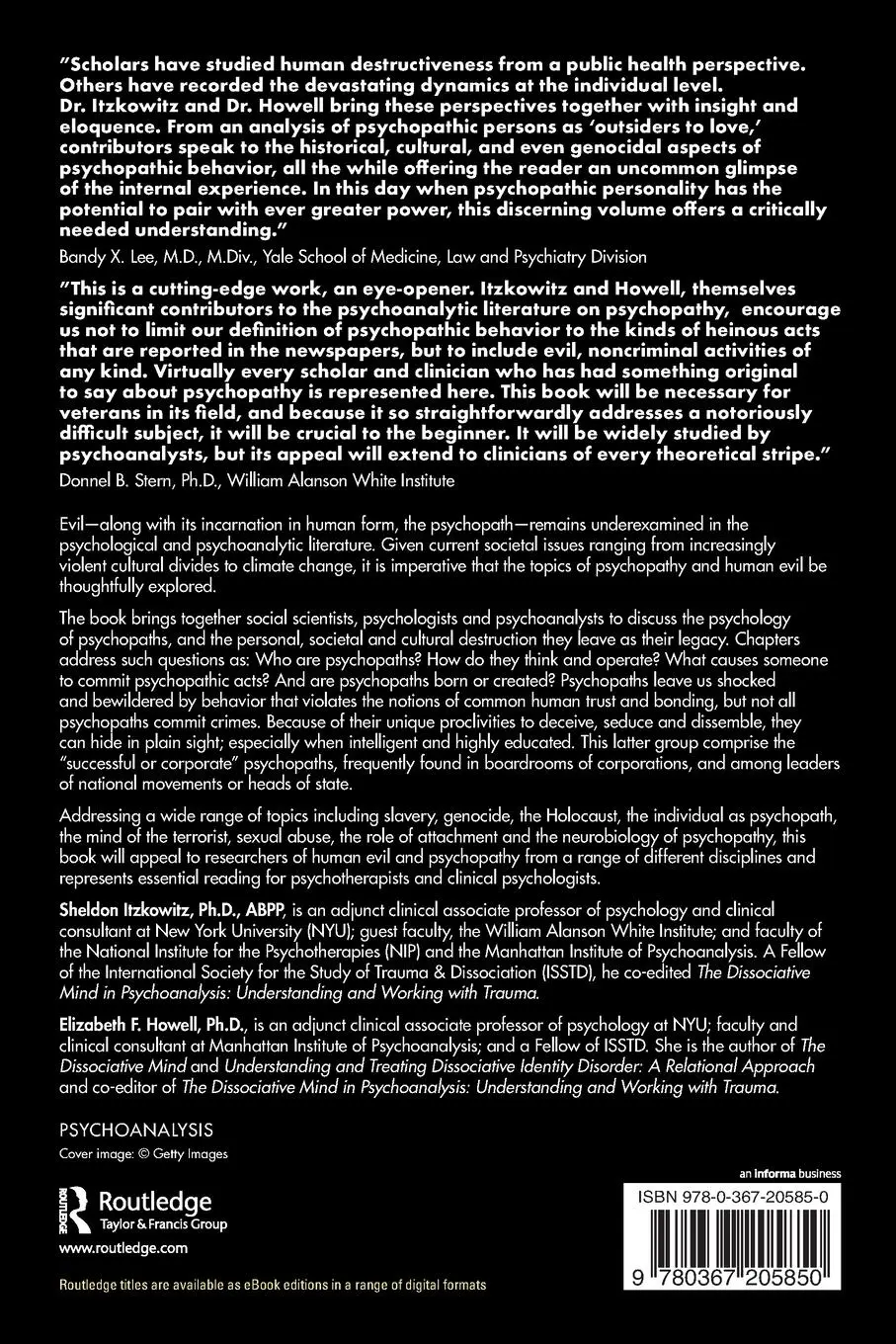 Rückseite: 9780367205850 | Psychoanalysts, Psychologists and Psychiatrists Discuss Psychopathy...