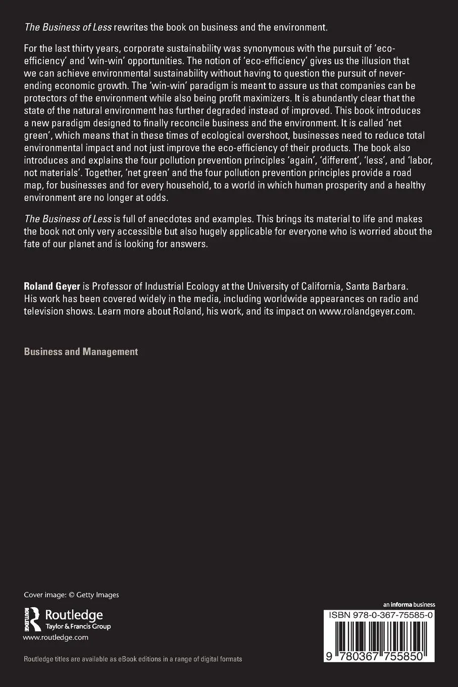Rückseite: 9780367755850 | The Business of Less | Roland Geyer | Taschenbuch | Englisch | 2021