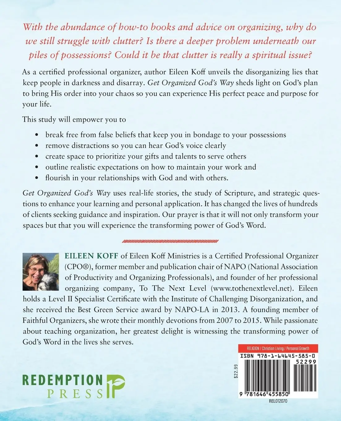 Rückseite: 9781646455850 | Get Organized God's Way | Eileen Koff | Taschenbuch | Englisch | 2023