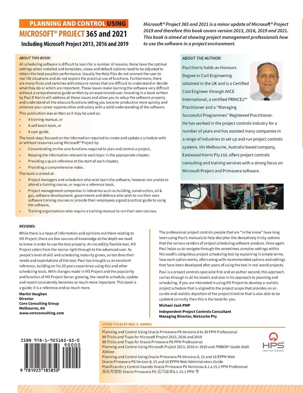 Rückseite: 9781925185850 | Planning and Control Using Microsoft Project 365 and 2021 | Harris