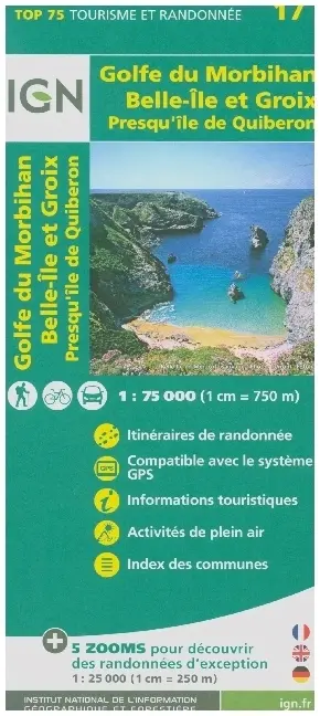 Cover: 9782758535850 | IGN Karte, Tourisme et Randonnée Golfe du Morbihan - Île de Groix -...