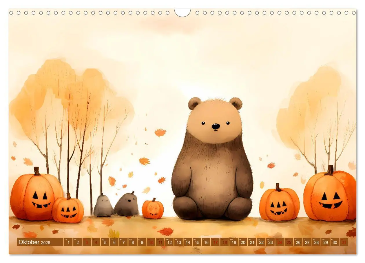 Bild: 9783457475850 | Bärige Illustrationen (Wandkalender 2026 DIN A3 quer), CALVENDO...