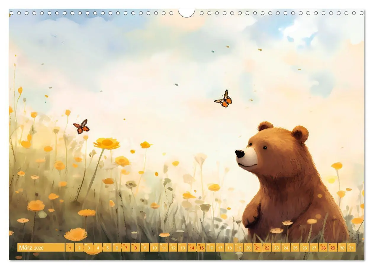 Bild: 9783457475850 | Bärige Illustrationen (Wandkalender 2026 DIN A3 quer), CALVENDO...