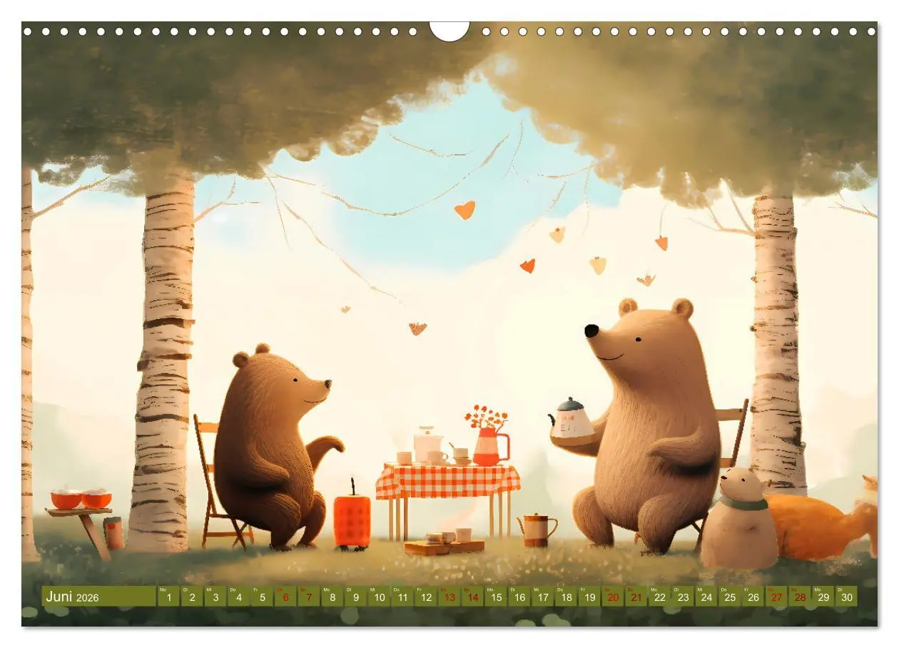 Bild: 9783457475850 | Bärige Illustrationen (Wandkalender 2026 DIN A3 quer), CALVENDO...