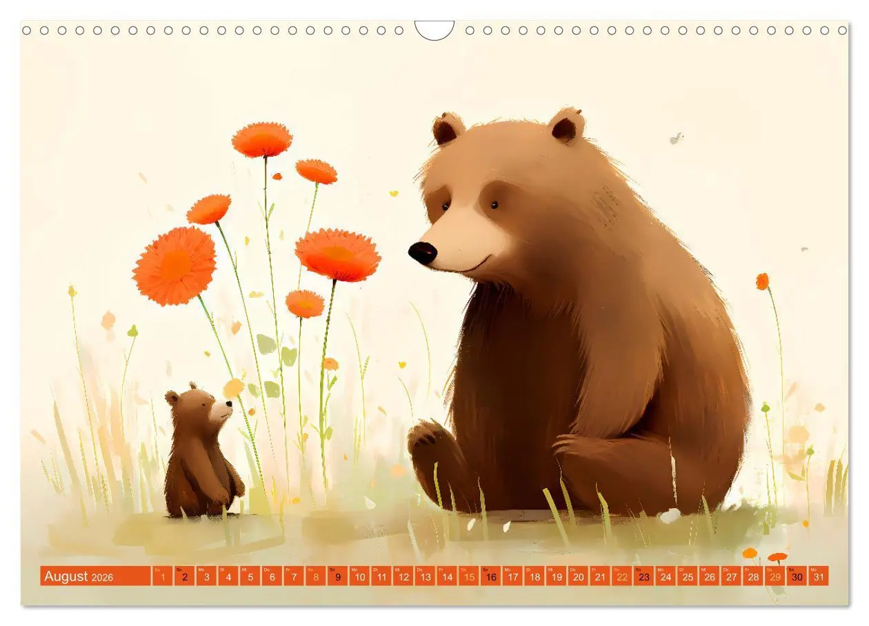 Bild: 9783457475850 | Bärige Illustrationen (Wandkalender 2026 DIN A3 quer), CALVENDO...
