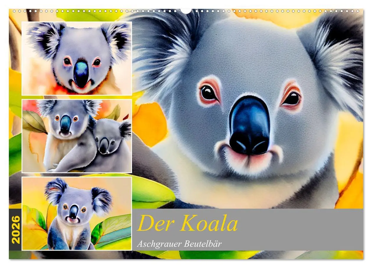 Cover: 9783457855850 | Der Koala 2026. Aschgrauer Beutelbär (Wandkalender 2026 DIN A2...