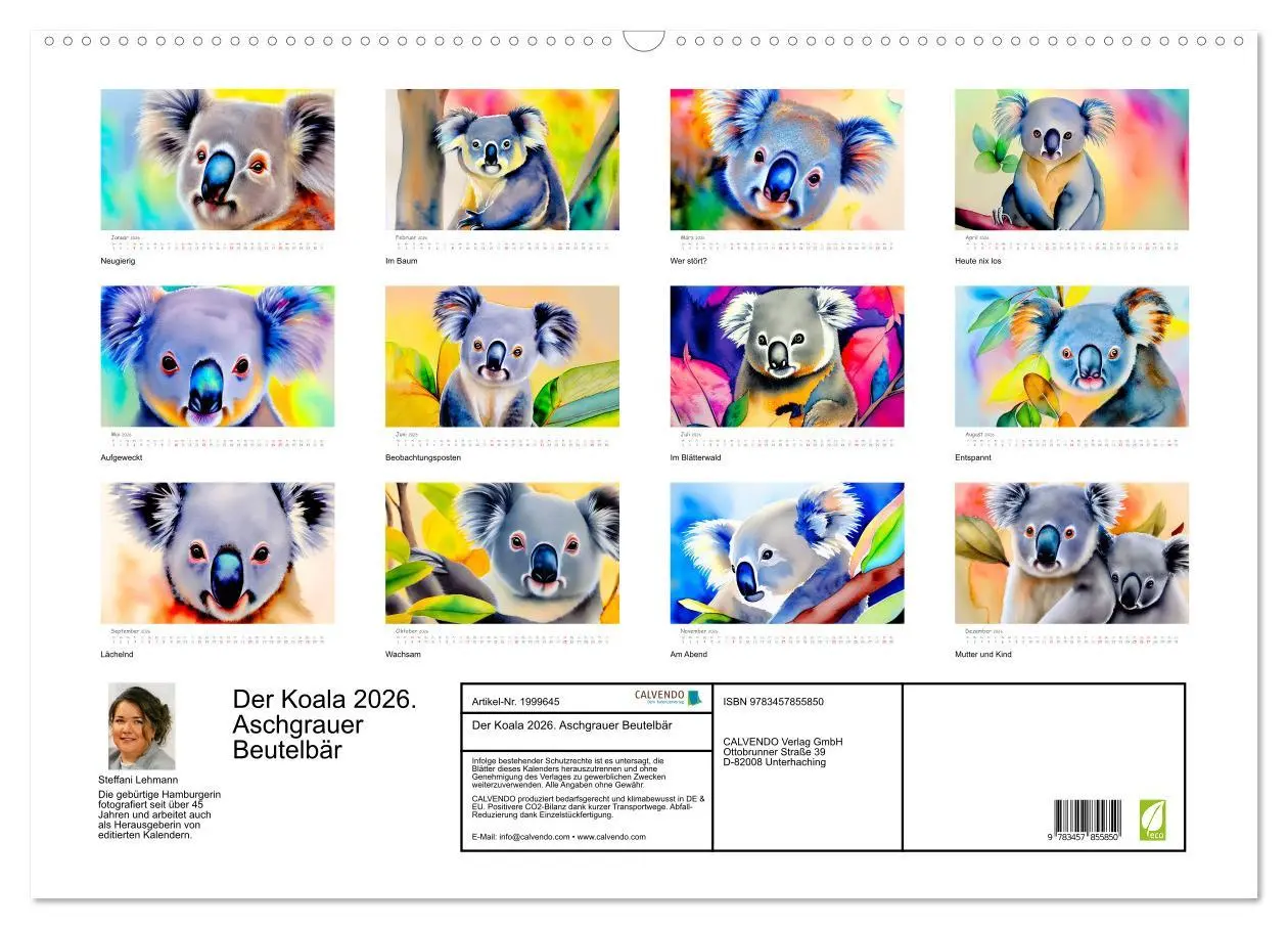 Bild: 9783457855850 | Der Koala 2026. Aschgrauer Beutelbär (Wandkalender 2026 DIN A2...