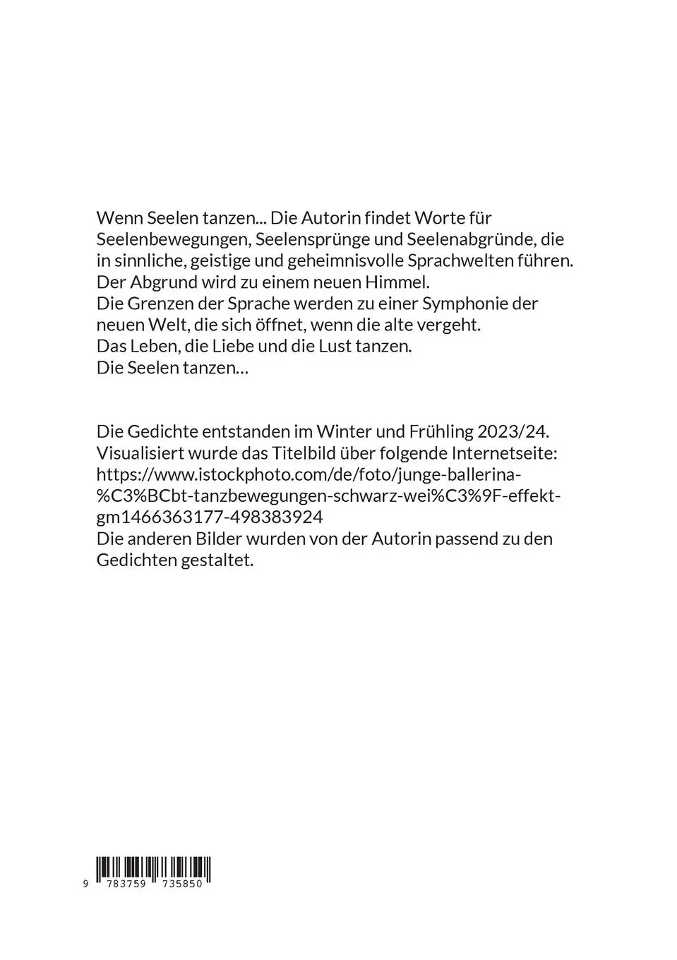 Rückseite: 9783759735850 | Seelentanz | Alexandra Peters | Taschenbuch | Paperback | 116 S.