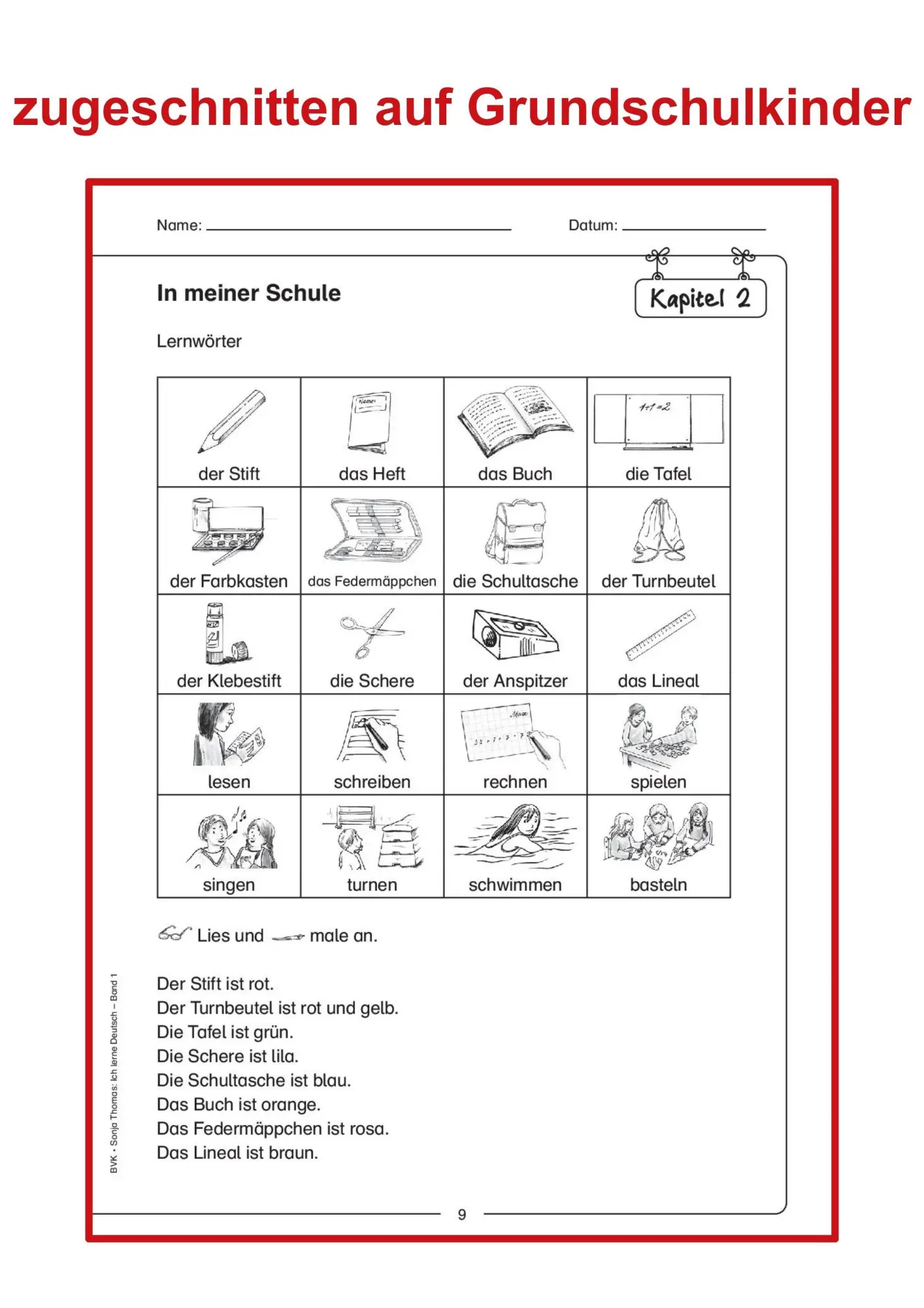 Bild: 9783867405850 | Ich lerne Deutsch Band 1 | Sonja Thomas | Taschenbuch | 44 S. | 2015