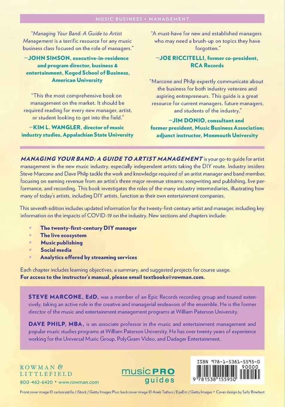 Rückseite: 9781538155950 | Managing Your Band | A Guide to Artist Management | Marcone (u. a.)