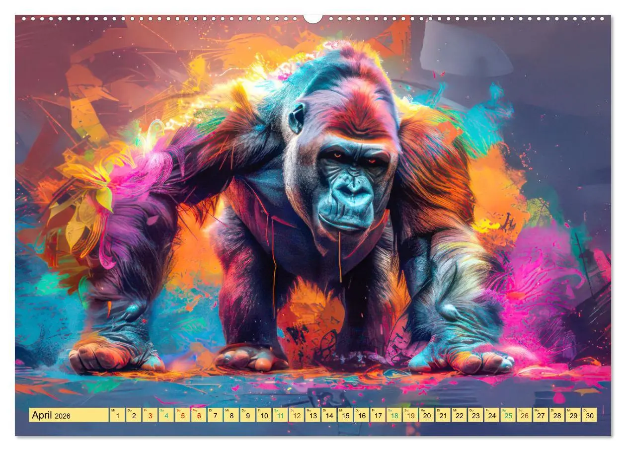 Bild: 9783457395950 | Tiere im Pop Art Kleid (Wandkalender 2026 DIN A2 quer), CALVENDO...