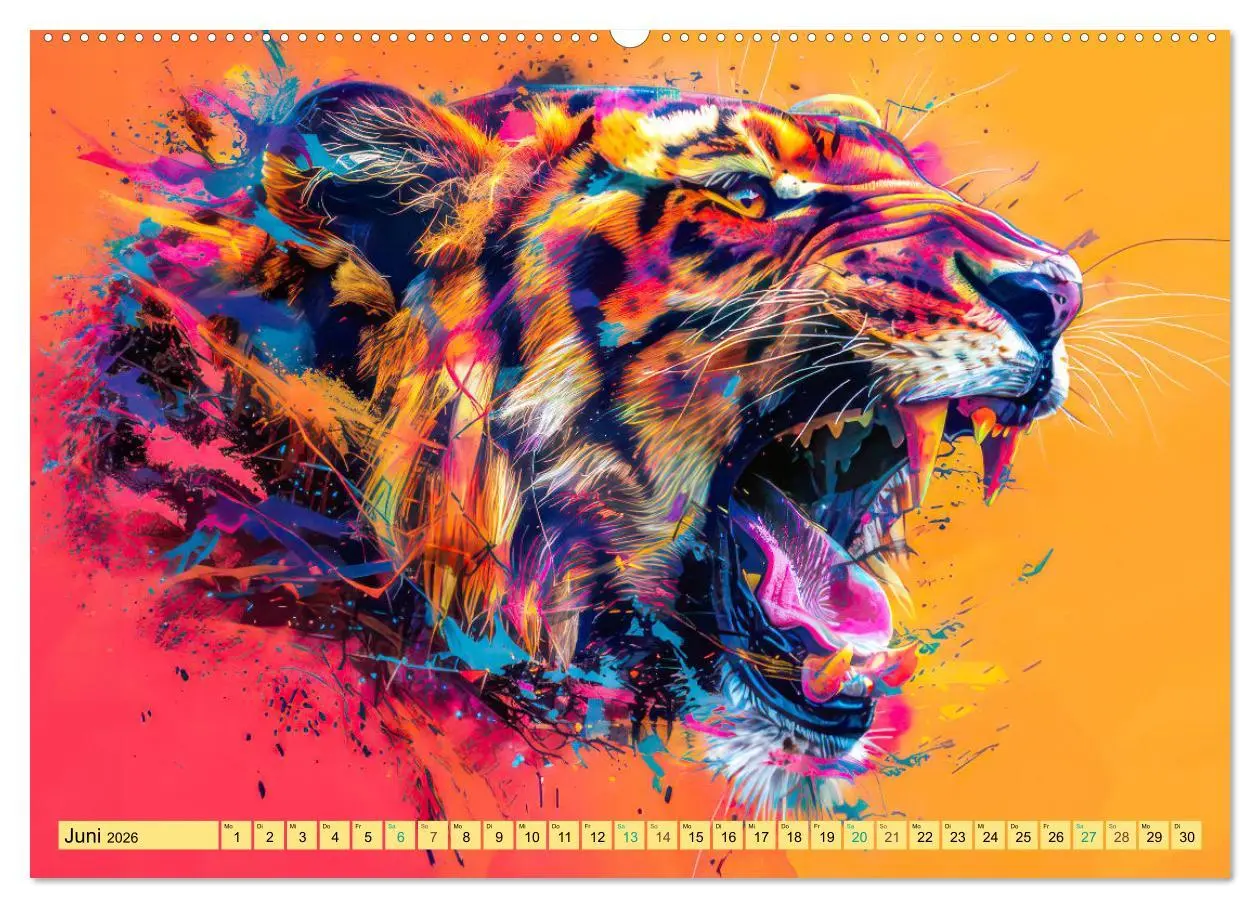 Bild: 9783457395950 | Tiere im Pop Art Kleid (Wandkalender 2026 DIN A2 quer), CALVENDO...