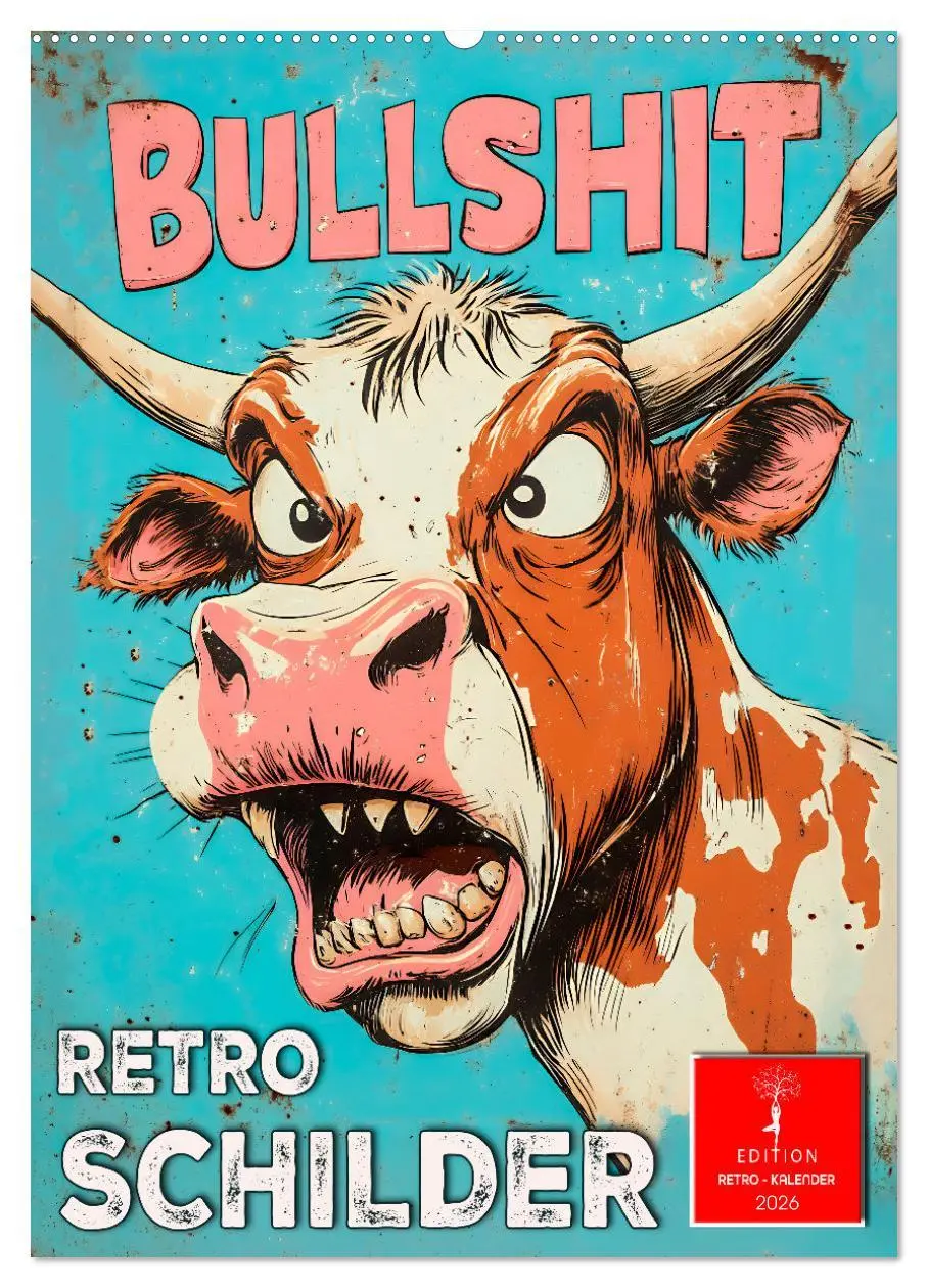 Cover: 9783516245950 | Retro Schilder (Wandkalender 2026 DIN A2 hoch), CALVENDO...