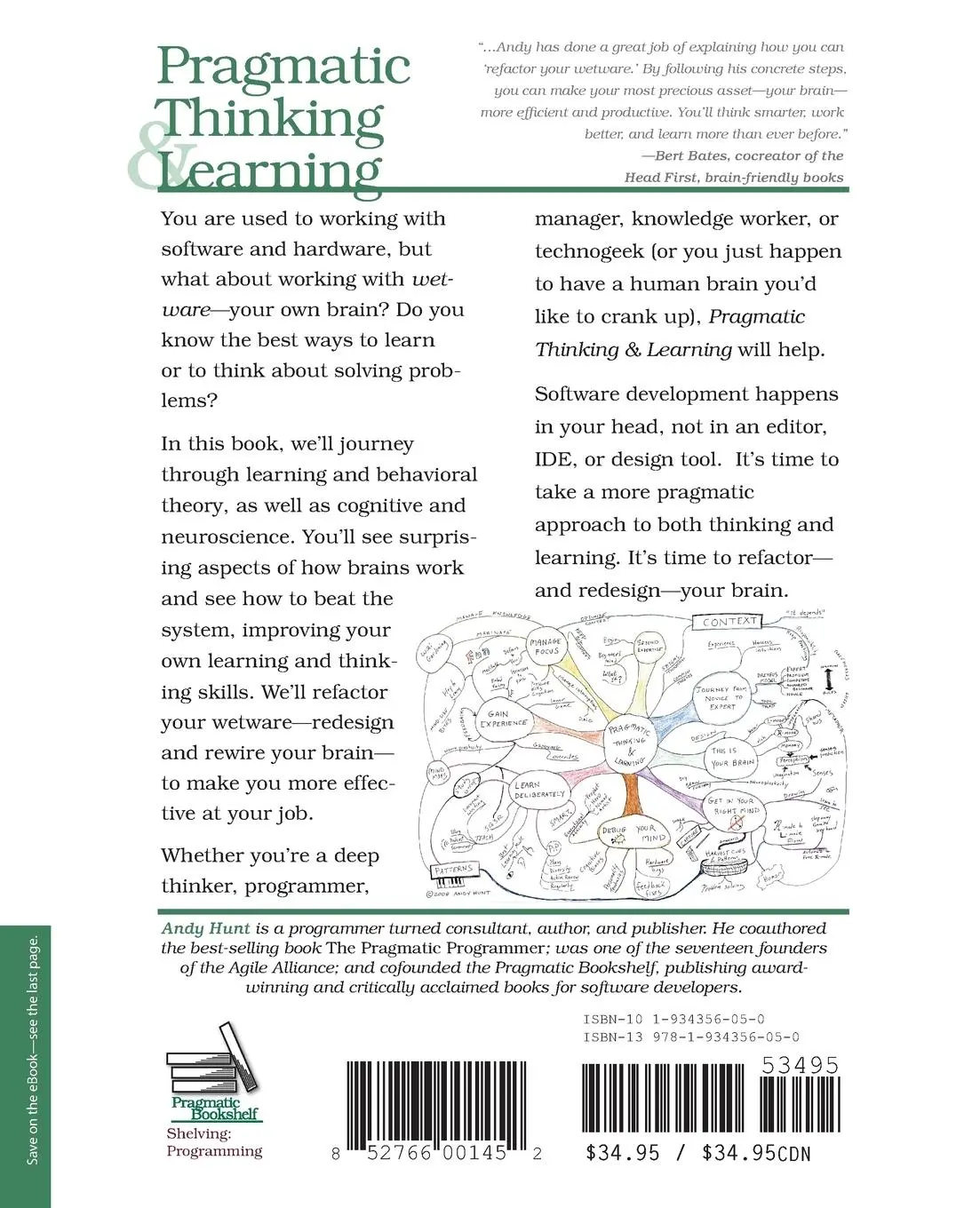 Rückseite: 9781934356050 | Pragmatic Thinking and Learning | Refactor Your Wetware | Andy Hunt