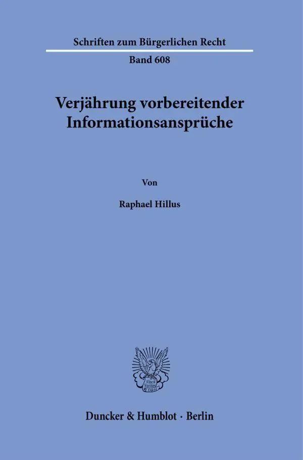 Verjährung vorbereitender Informationsansprüche