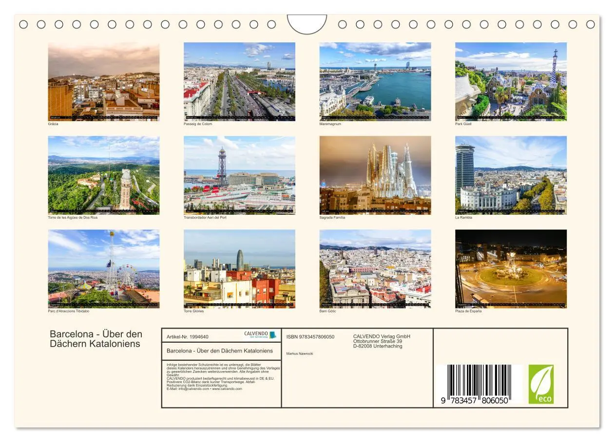 Bild: 9783457806050 | Barcelona - Über den Dächern Kataloniens (Wandkalender 2026 DIN A4...