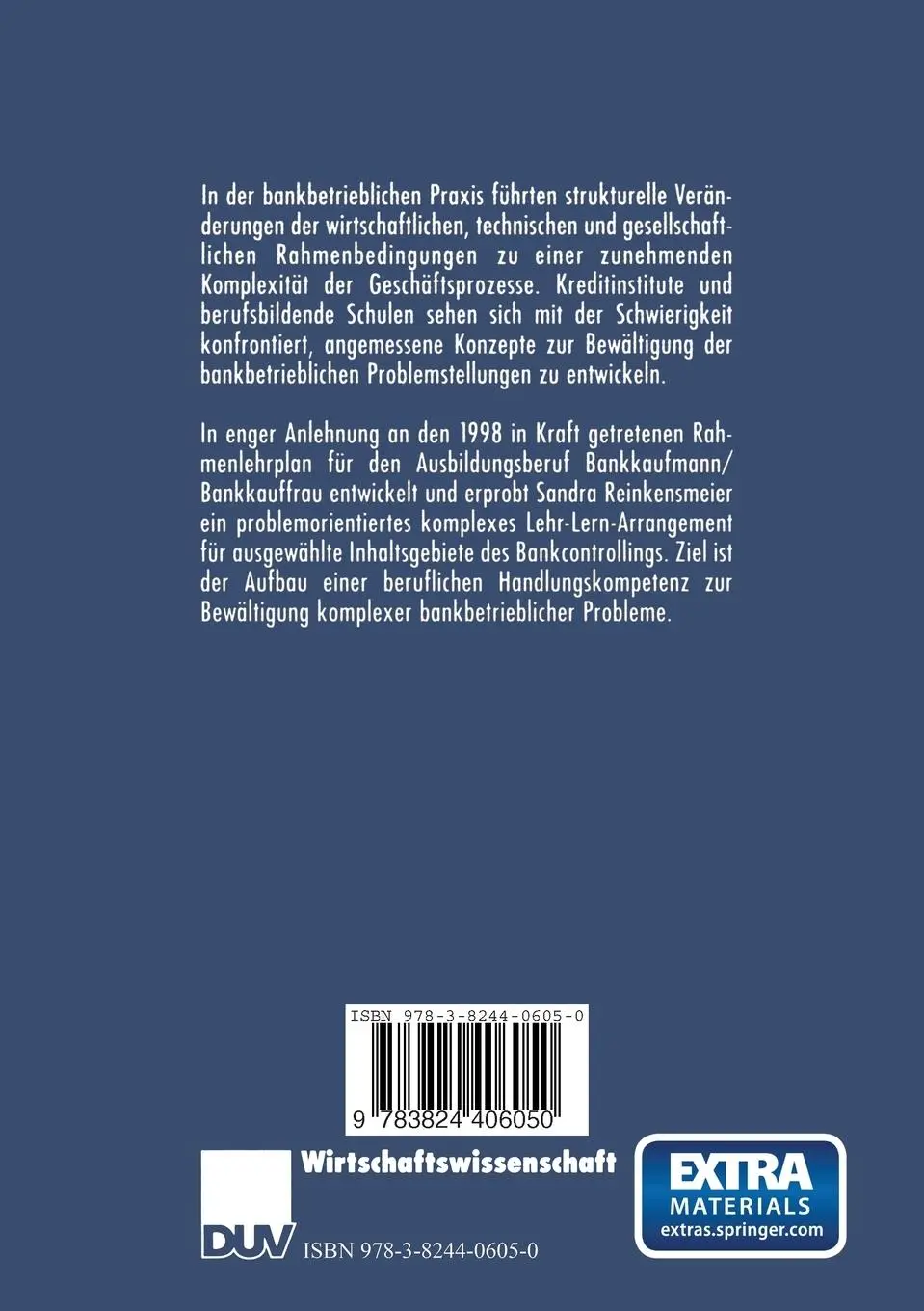Rückseite: 9783824406050 | Problemlösendes Handeln in der Ausbildung von Bankkaufleuten | Buch