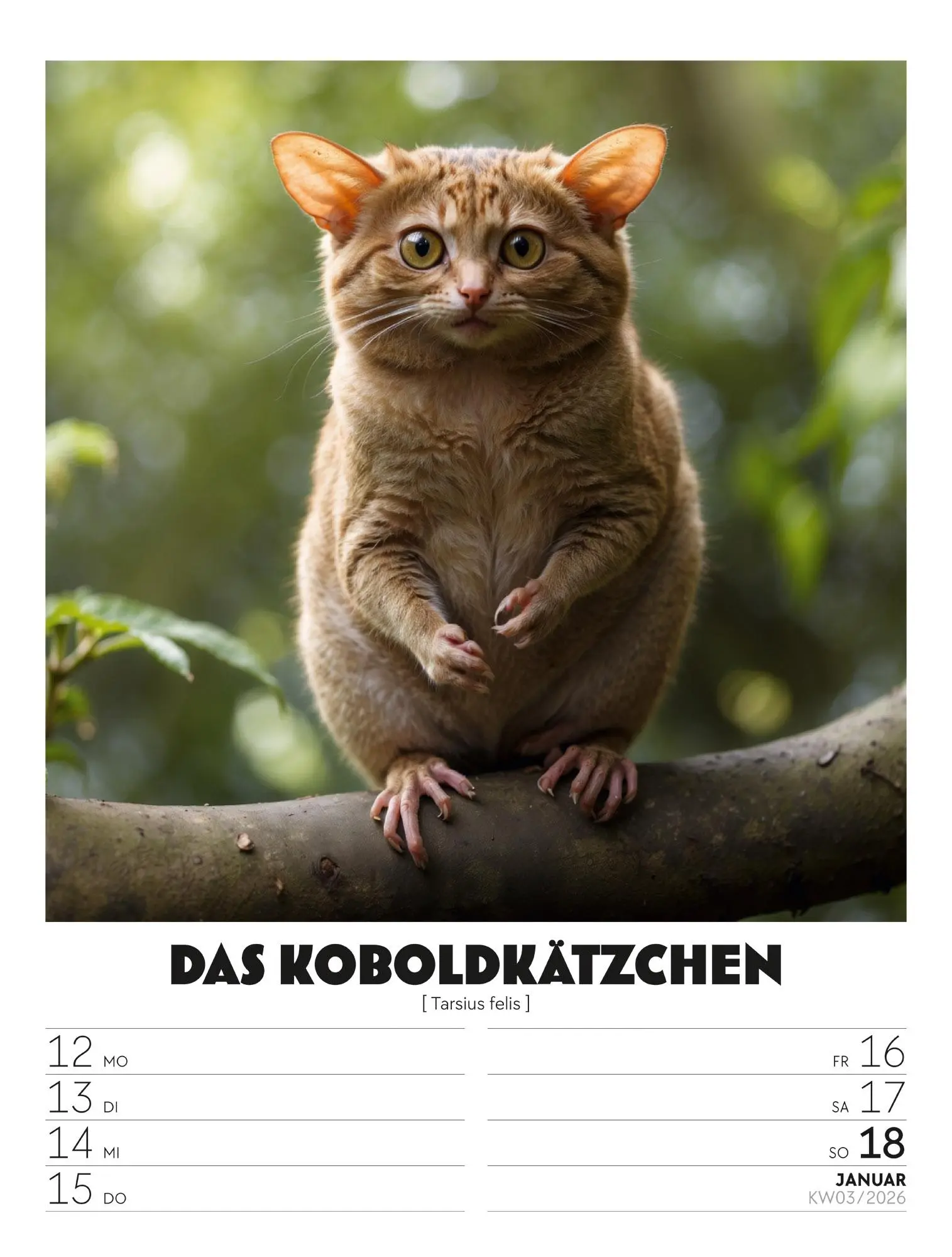 Bild: 9783838436050 | Verrücktes Tierleben - Wochenplaner mit KI-Bildern Kalender 2026