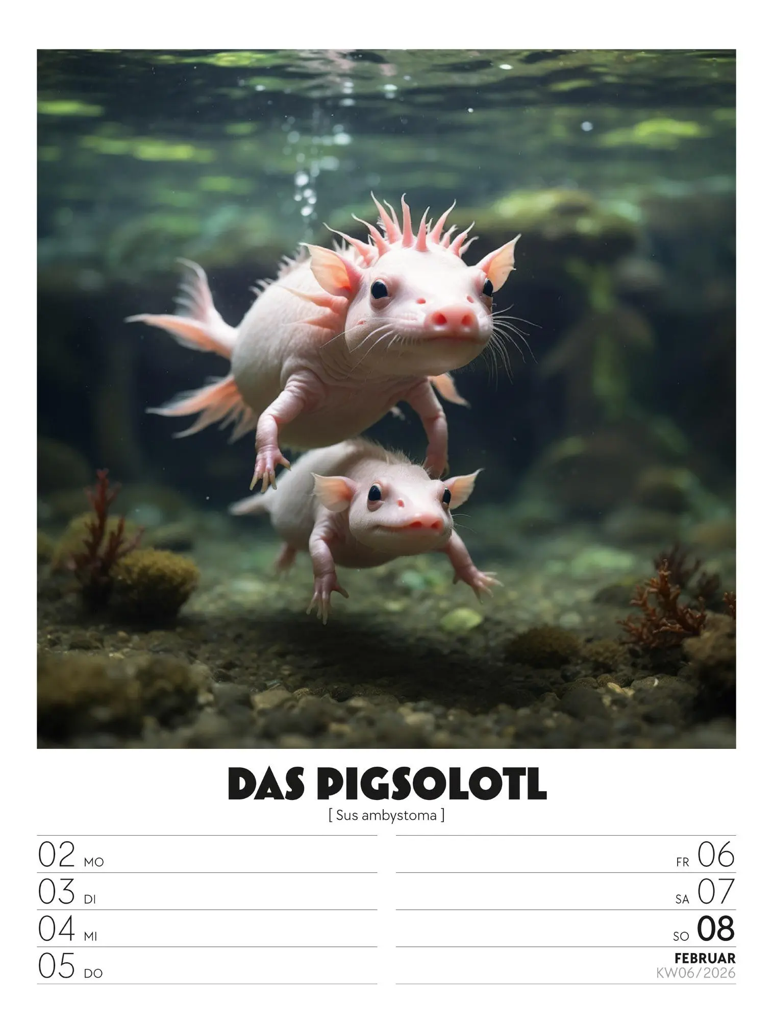 Bild: 9783838436050 | Verrücktes Tierleben - Wochenplaner mit KI-Bildern Kalender 2026