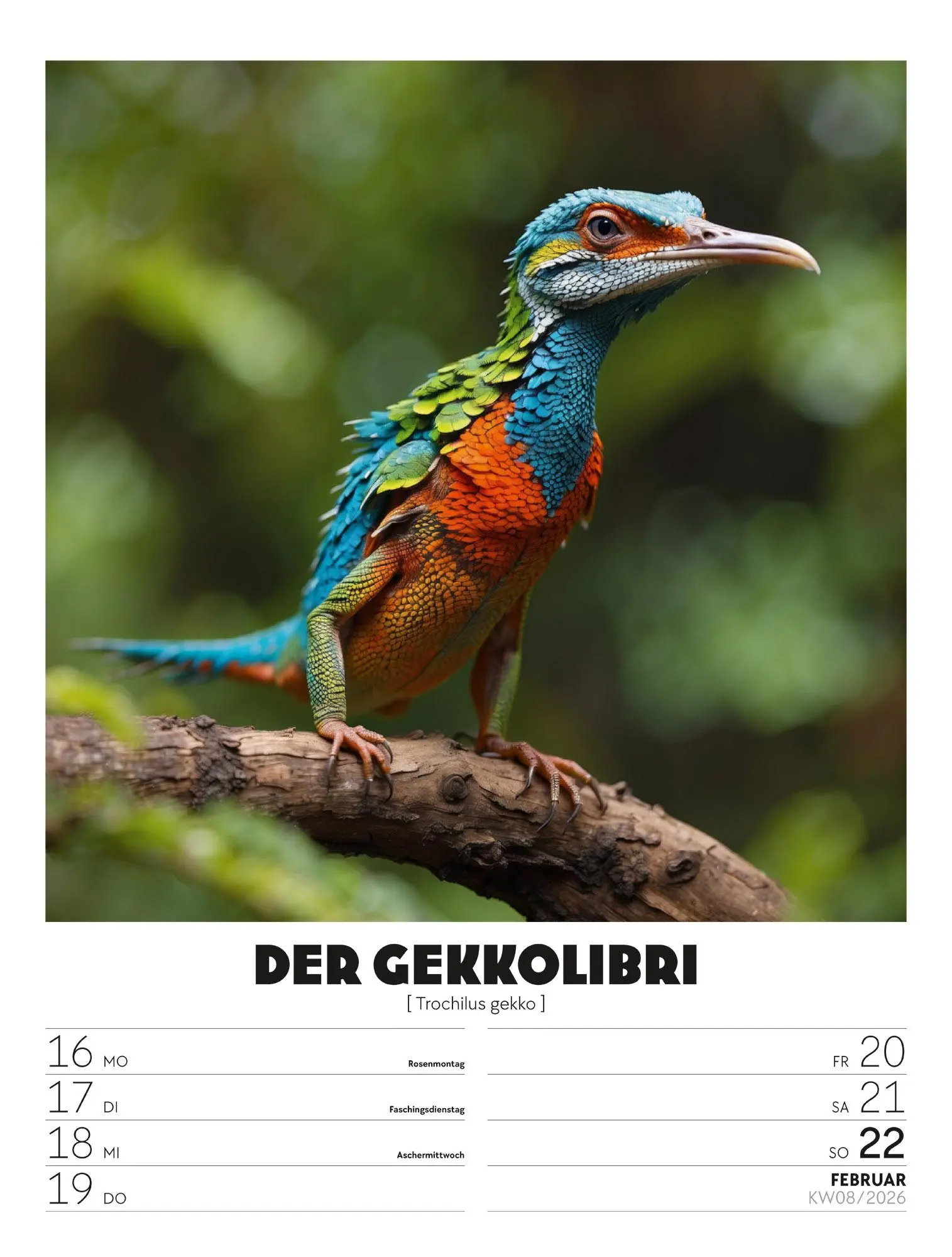 Bild: 9783838436050 | Verrücktes Tierleben - Wochenplaner mit KI-Bildern Kalender 2026