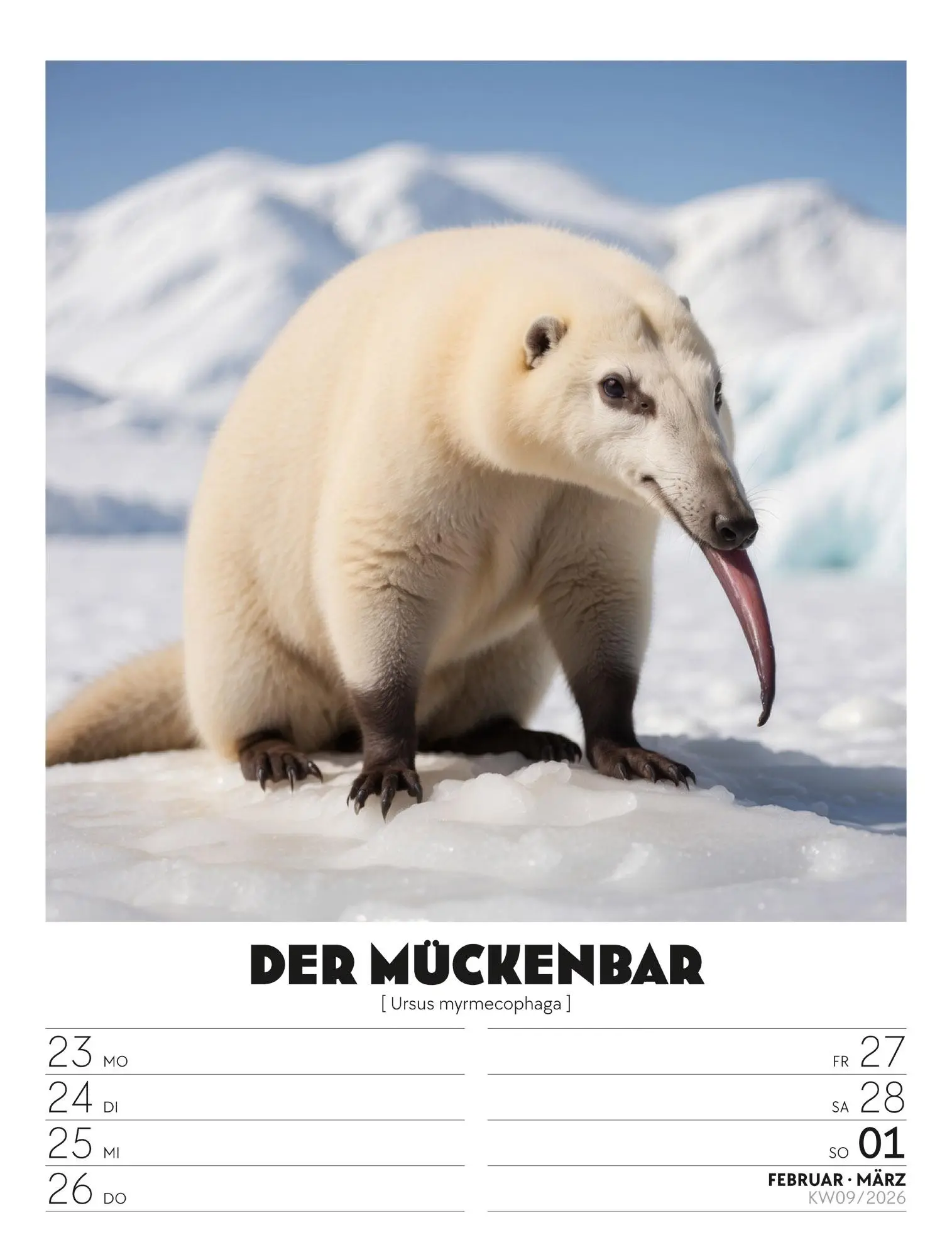 Bild: 9783838436050 | Verrücktes Tierleben - Wochenplaner mit KI-Bildern Kalender 2026