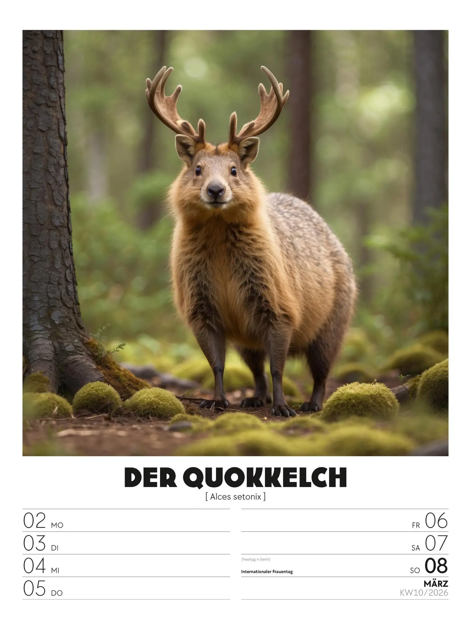 Bild: 9783838436050 | Verrücktes Tierleben - Wochenplaner mit KI-Bildern Kalender 2026