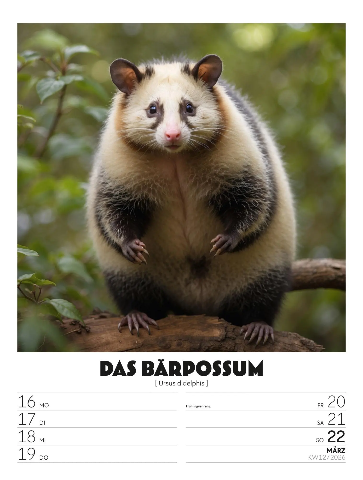 Bild: 9783838436050 | Verrücktes Tierleben - Wochenplaner mit KI-Bildern Kalender 2026