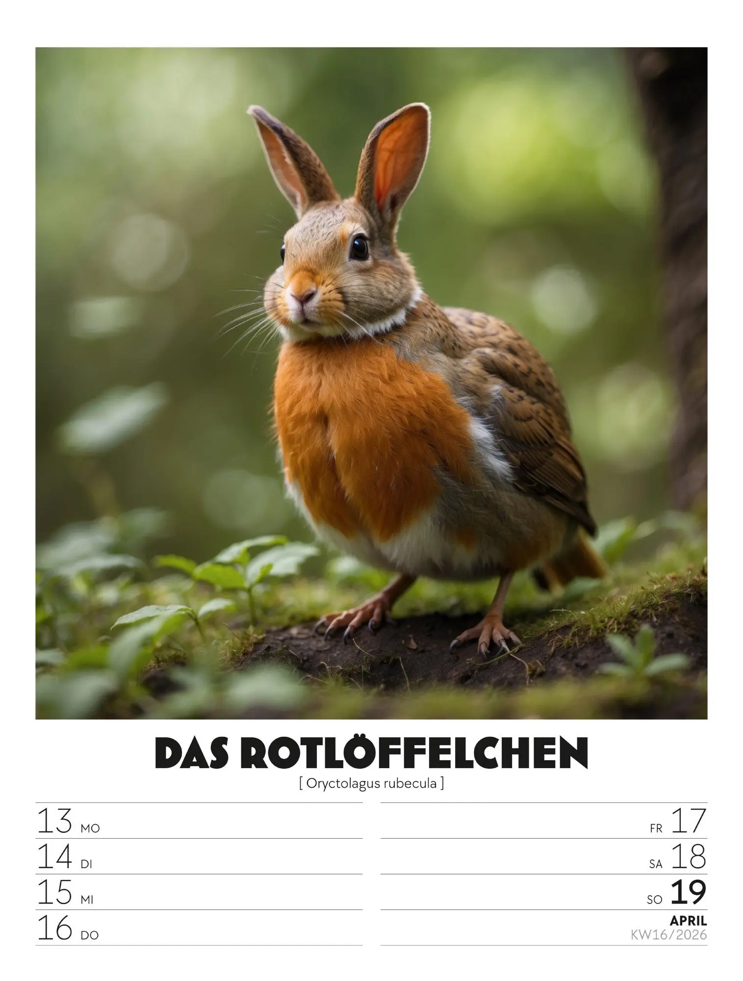 Bild: 9783838436050 | Verrücktes Tierleben - Wochenplaner mit KI-Bildern Kalender 2026