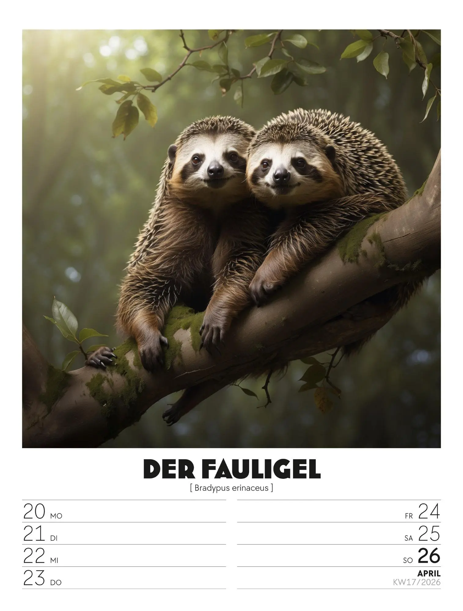 Bild: 9783838436050 | Verrücktes Tierleben - Wochenplaner mit KI-Bildern Kalender 2026