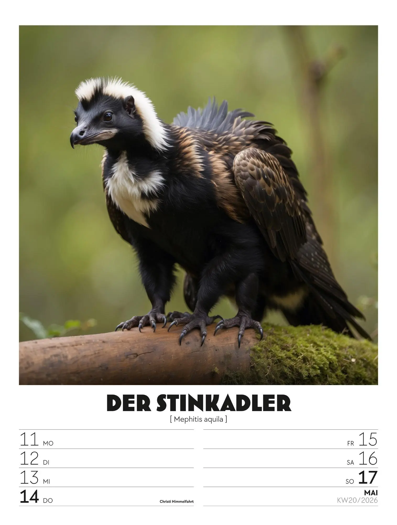 Bild: 9783838436050 | Verrücktes Tierleben - Wochenplaner mit KI-Bildern Kalender 2026