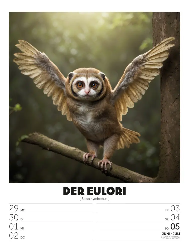 Bild: 9783838436050 | Verrücktes Tierleben Wochenplaner mit KI-Bildern Kalender 2026 | GmbH