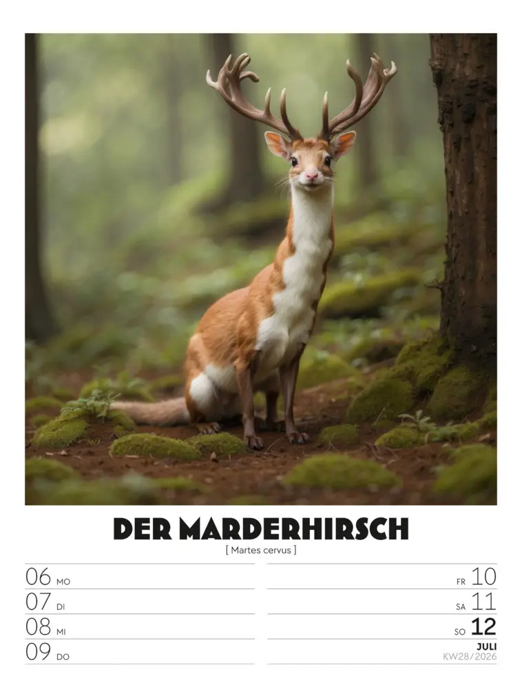 Bild: 9783838436050 | Verrücktes Tierleben Wochenplaner mit KI-Bildern Kalender 2026 | GmbH