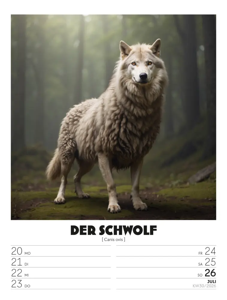 Bild: 9783838436050 | Verrücktes Tierleben Wochenplaner mit KI-Bildern Kalender 2026 | GmbH
