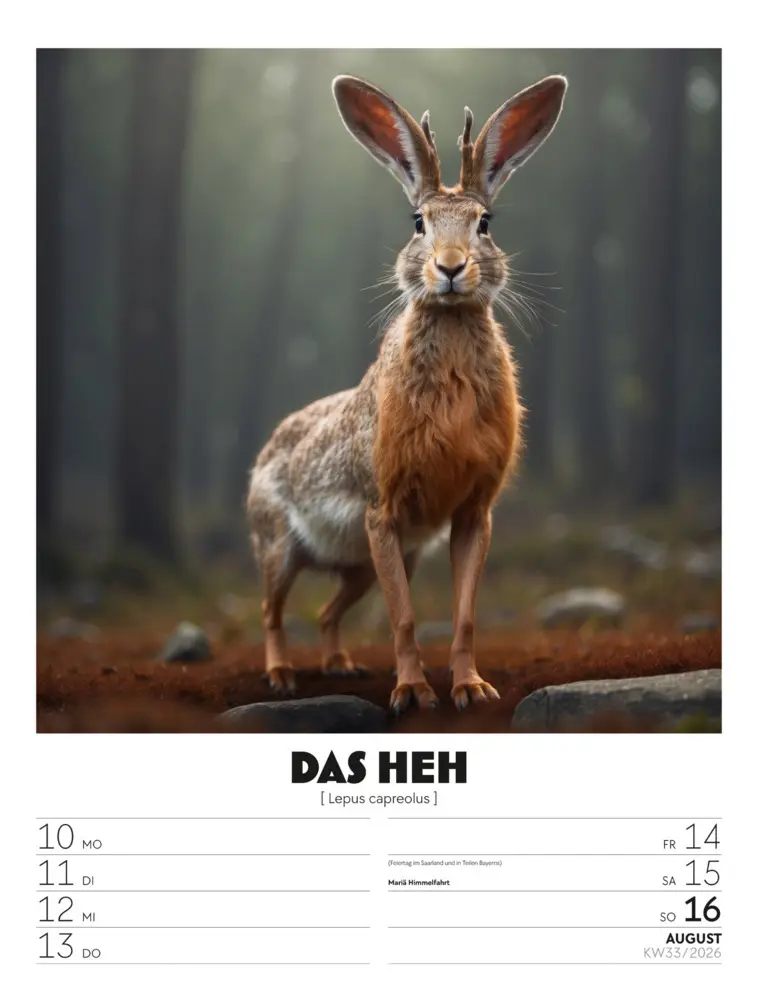 Bild: 9783838436050 | Verrücktes Tierleben Wochenplaner mit KI-Bildern Kalender 2026 | GmbH