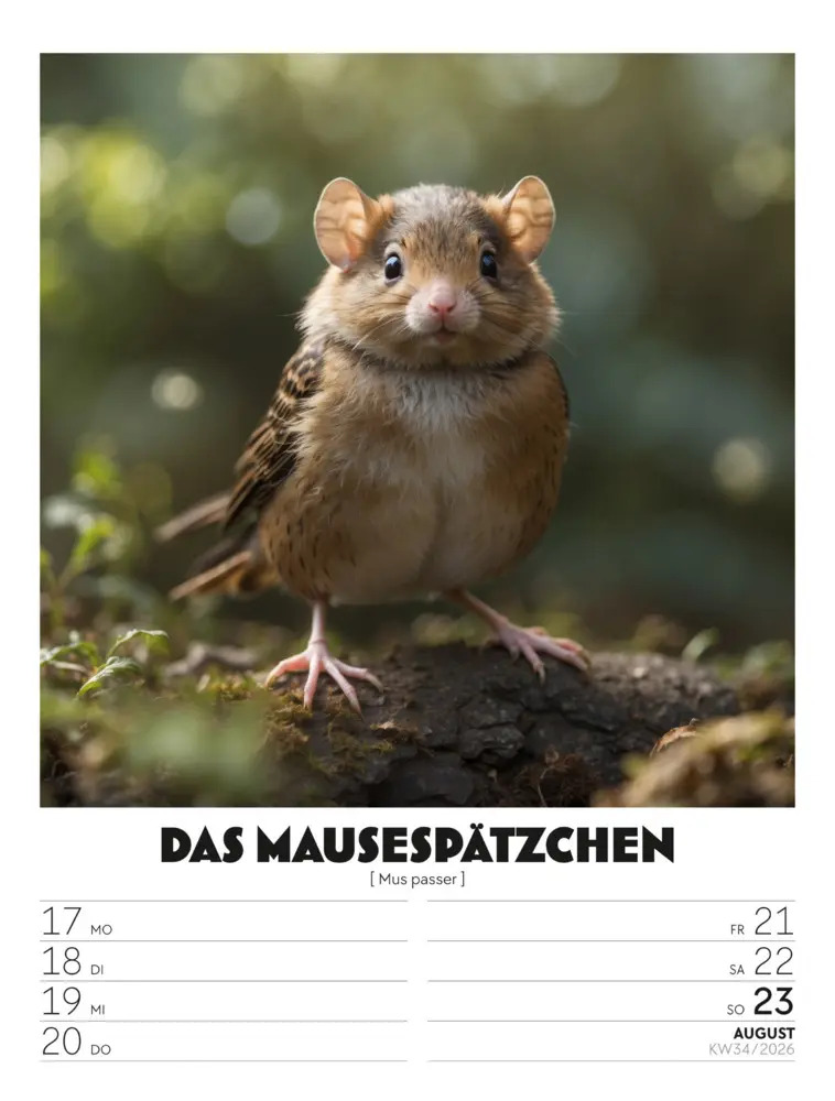 Bild: 9783838436050 | Verrücktes Tierleben Wochenplaner mit KI-Bildern Kalender 2026 | GmbH