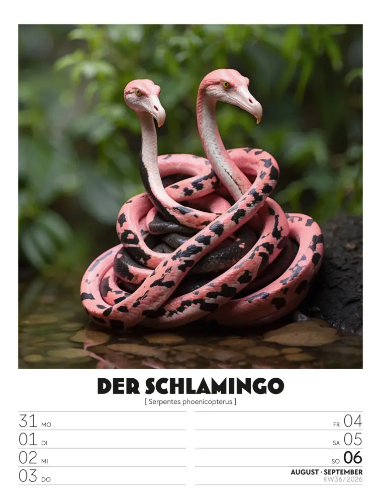 Bild: 9783838436050 | Verrücktes Tierleben Wochenplaner mit KI-Bildern Kalender 2026 | GmbH