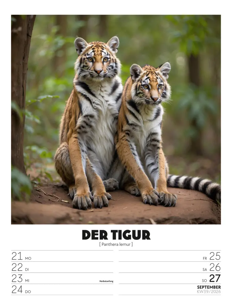 Bild: 9783838436050 | Verrücktes Tierleben Wochenplaner mit KI-Bildern Kalender 2026 | GmbH