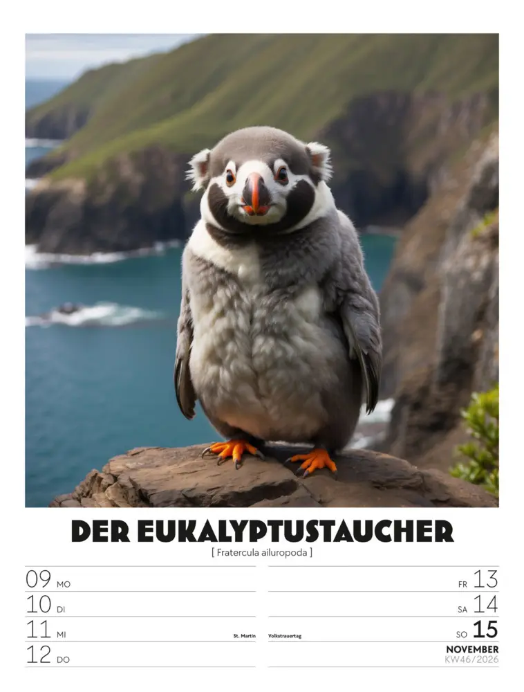Bild: 9783838436050 | Verrücktes Tierleben Wochenplaner mit KI-Bildern Kalender 2026 | GmbH