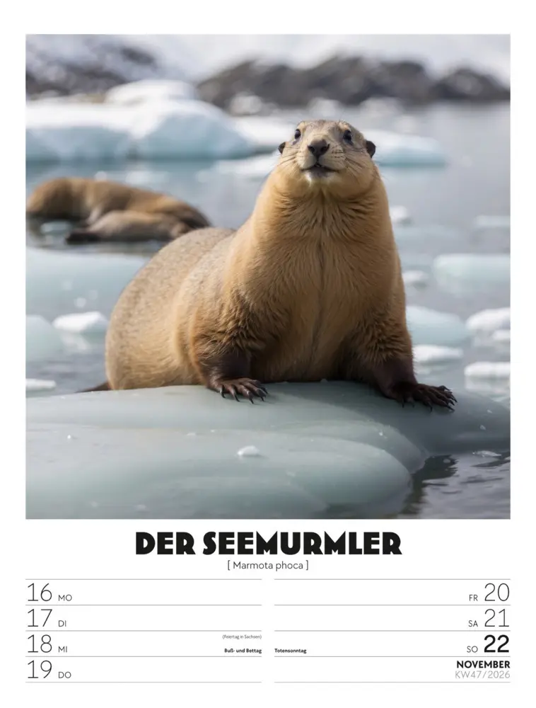 Bild: 9783838436050 | Verrücktes Tierleben Wochenplaner mit KI-Bildern Kalender 2026 | GmbH