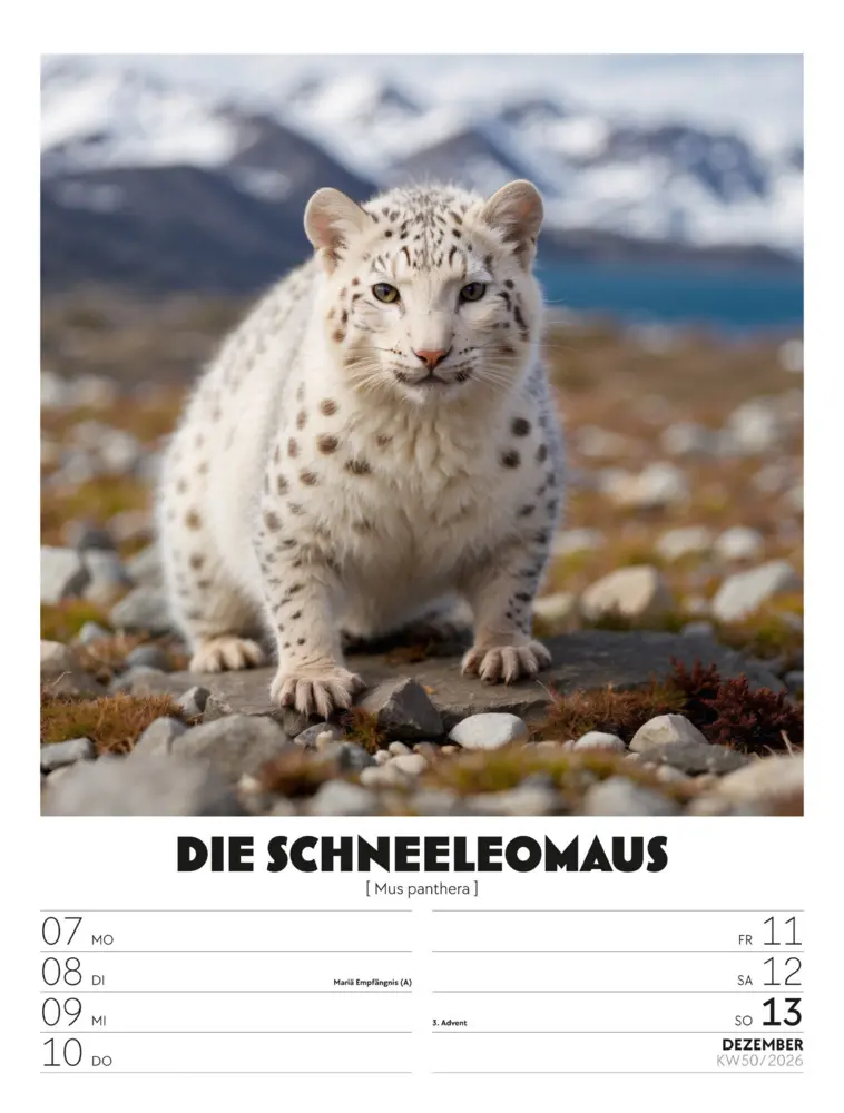Bild: 9783838436050 | Verrücktes Tierleben Wochenplaner mit KI-Bildern Kalender 2026 | GmbH