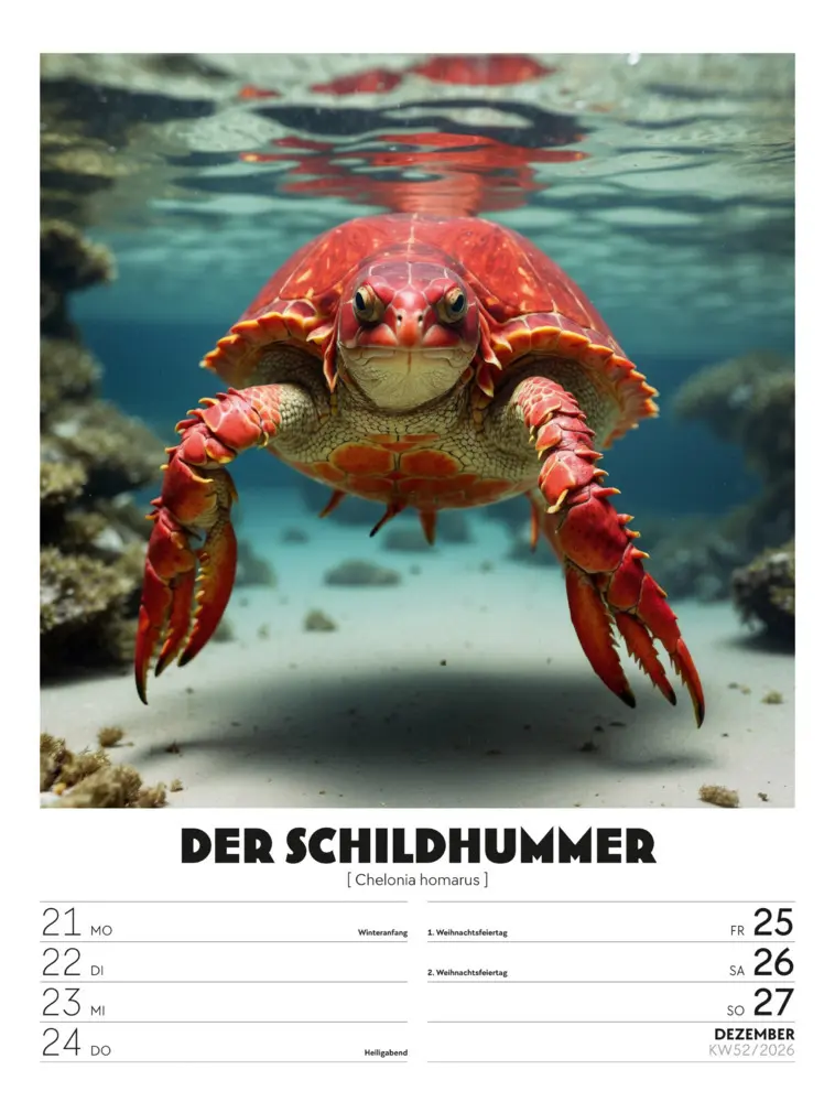 Bild: 9783838436050 | Verrücktes Tierleben Wochenplaner mit KI-Bildern Kalender 2026 | GmbH