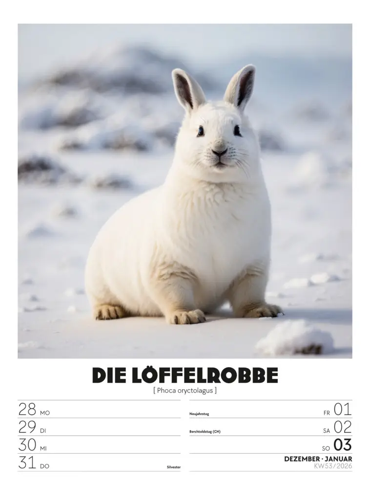 Bild: 9783838436050 | Verrücktes Tierleben Wochenplaner mit KI-Bildern Kalender 2026 | GmbH