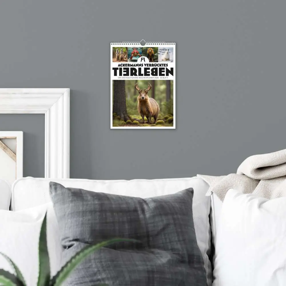 Bild: 9783838436050 | Verrücktes Tierleben Wochenplaner mit KI-Bildern Kalender 2026 | GmbH