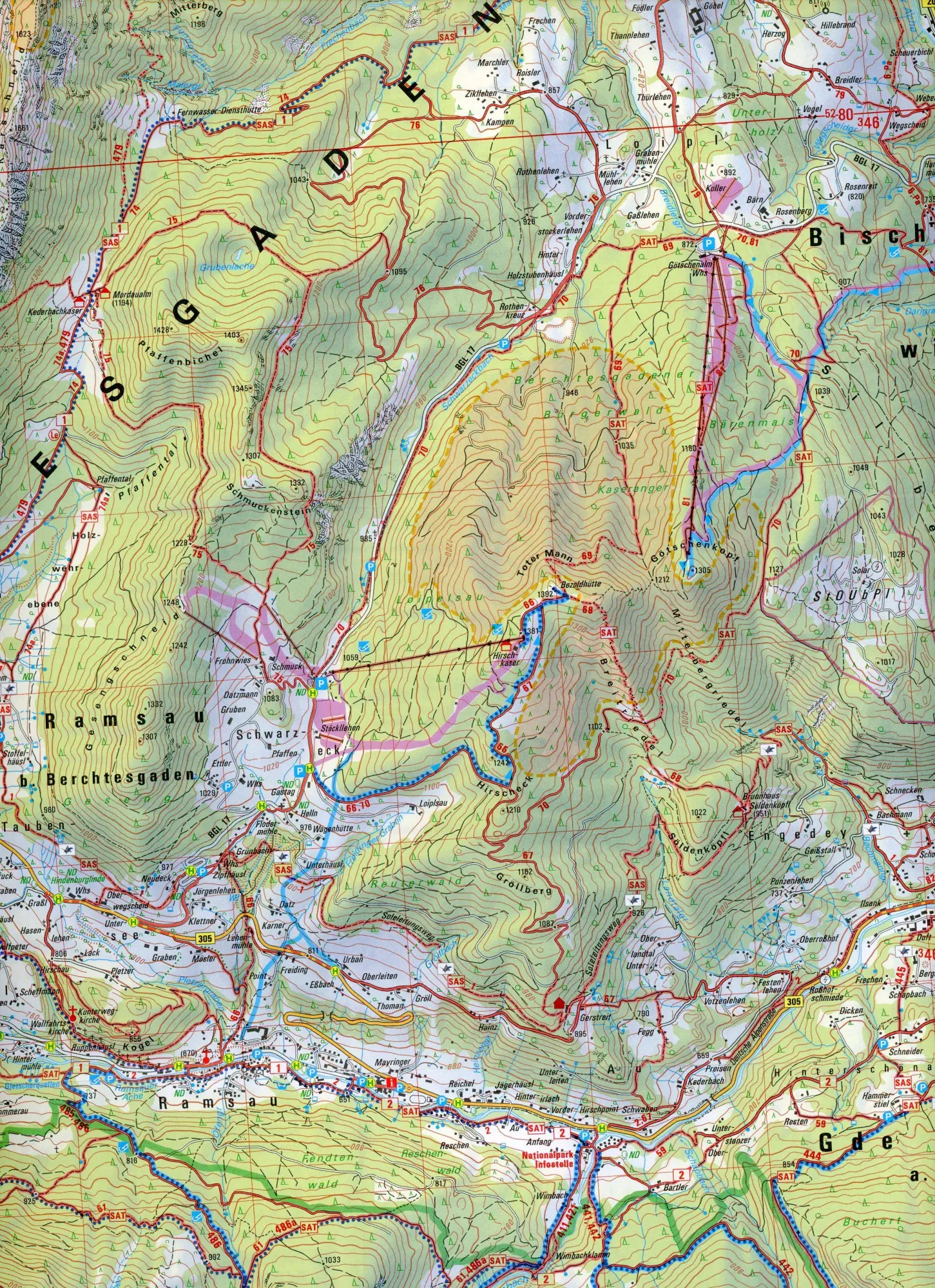 Bild: 9783948256050 | Lattengebirge, Reiteralm, Ramsau 1:25 000 | Deutscher Alpenverein e.V.