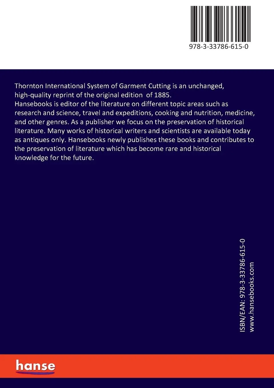 Rückseite: 9783337866150 | Thornton International System of Garment Cutting | J. P. Thornton