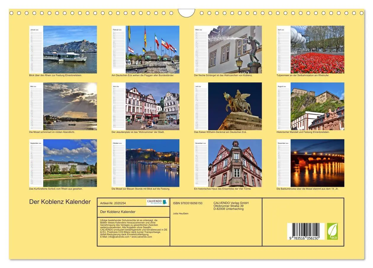 Bild: 9783516056150 | Der Koblenz Kalender (Wandkalender 2026 DIN A3 quer), CALVENDO...